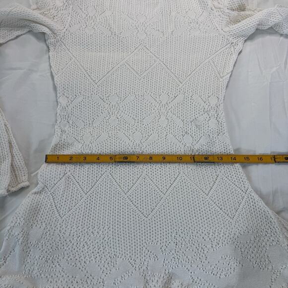 Free People Maxi Dress Angel Wings Long Sleeve Sheer Knit Size M Preppy Stretch - Picture 15 of 16